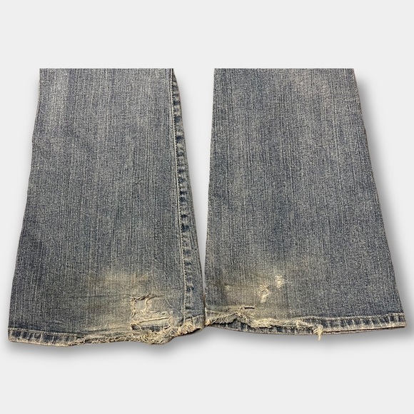 Guess Vintage Daredevil Flare Jeans Embroidery Size 29 - Picture 5 of 8